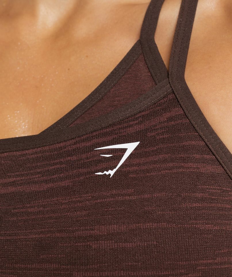 Women's Gymshark Adapt Marl Seamless Sports Bra Dark Brown | NZ 4NEXIC